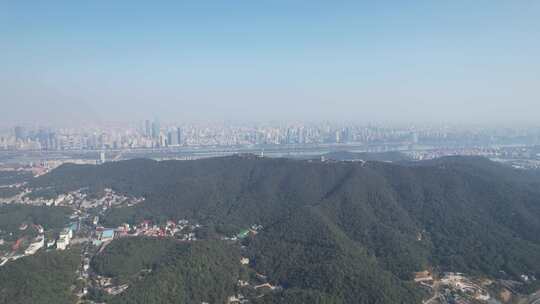 长沙岳麓山城市大景航拍