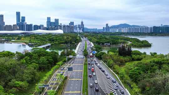 深圳人才公园地标建筑航拍