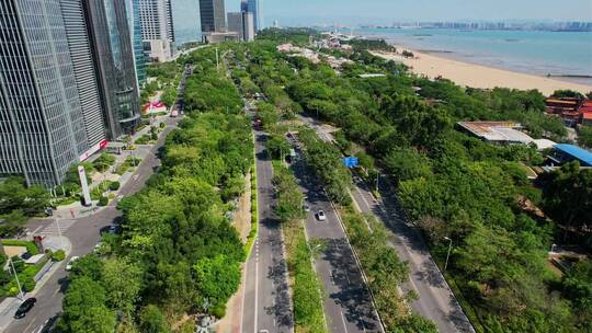 航拍厦门道路景观