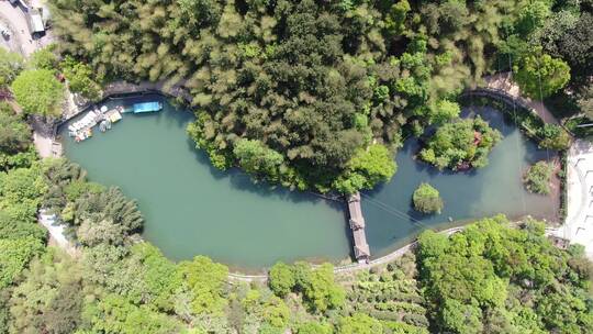 航拍湖南中坡山森林公园菩提寺