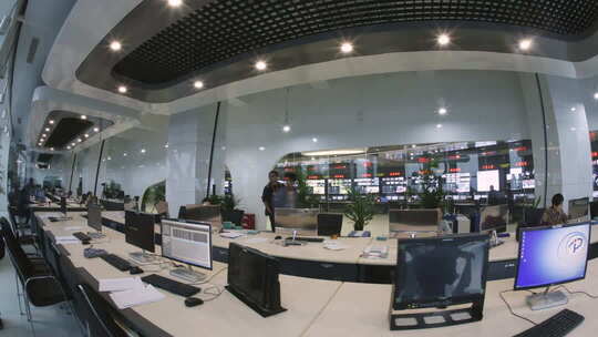 电视台播出监看机房 延时拍摄素材