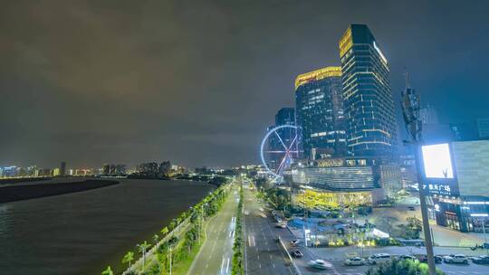 4K：东海泰禾夜景延时01视频素材模板下载