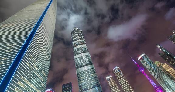 上海陆家嘴地标建筑夜景