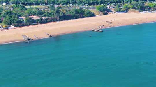 东海大海海边海水海浪沙滩海滩航拍风景唯美