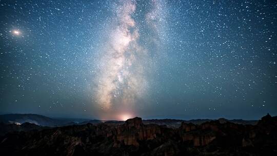 冰沟丹霞星空延时摄影