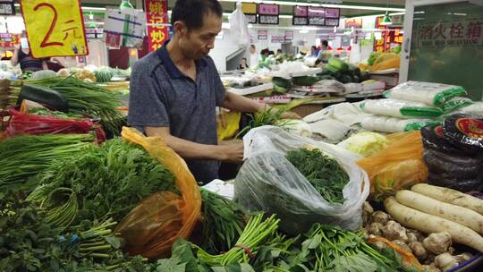 菜市场、农贸市场买菜买水果视频素材模板下载