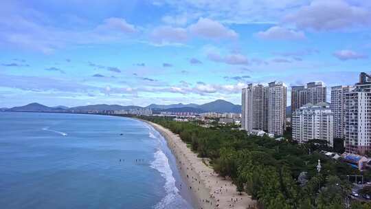 海南海岸海边海浪俯拍唯美大海美丽风景航拍