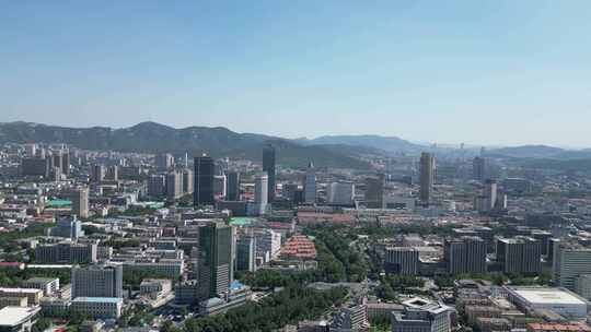 航拍济南城市天际线济南大景济南全景