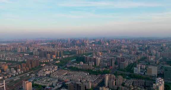 杭州市城市风光高楼大夏风光航拍