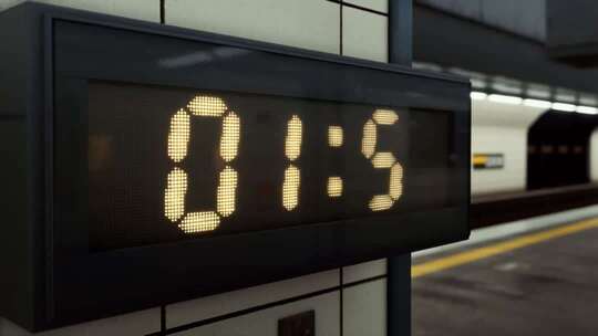 地铁站液晶数字时钟画面