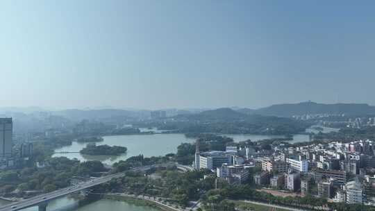 惠州西湖景区航拍惠州西湖泗洲塔湖泊风景