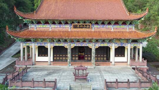 南岳衡山佛教圣地寺庙航拍-宇石禅寺