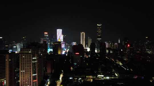 江苏南京城市宣传夜景灯光大景航拍