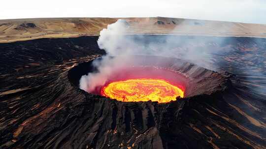 火山爆发火山喷发岩浆熔岩