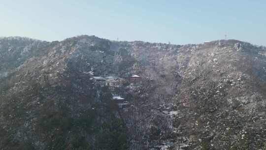 雪后的无锡惠山山顶航拍视频素材模板下载
