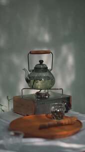 下午茶户外庭院煮茶高硼硅玻璃茶壶用卡式炉