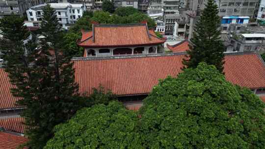 航拍潮汕潮州古城宗教佛教寺庙开元寺古建筑