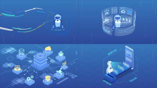 MG机器人MG科技MG文字流程MG数据高清AE视频素材下载