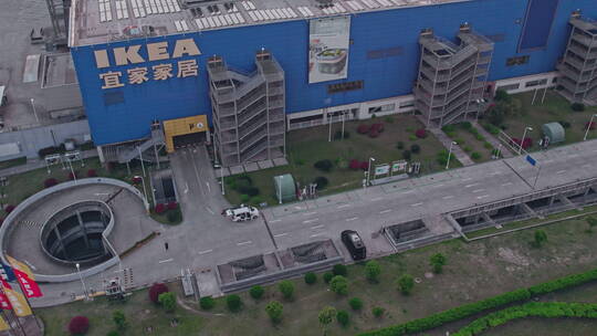 上海疫情期间空城航拍宜家视频素材模板下载