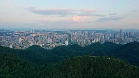 航拍贵阳城市建筑城市空景