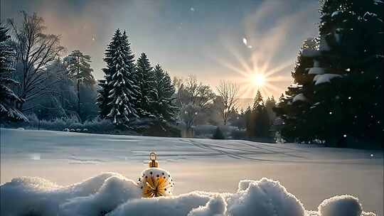 冬天冬季雪景冰晶雪花特写大雪下雪天冬至冰