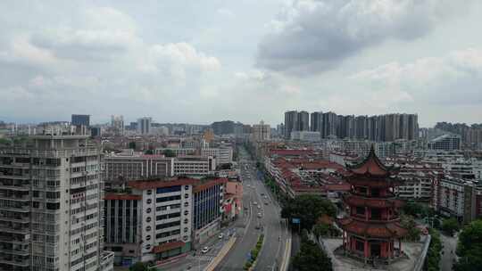 航拍漳州城市风光漳州建设漳州大景