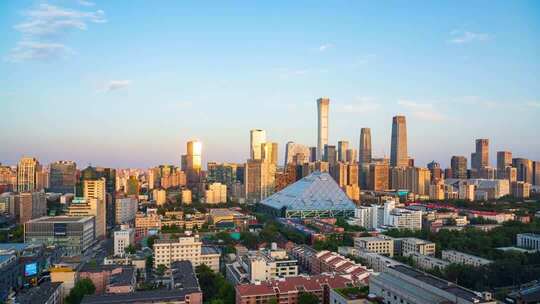 北京城市风光日转夜