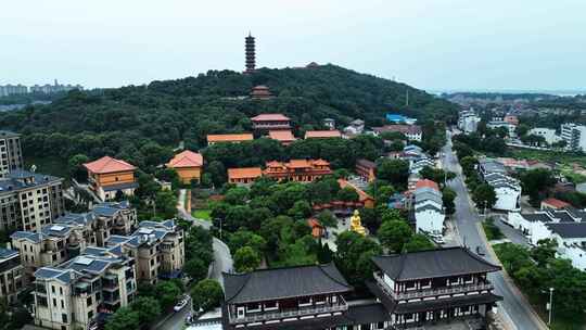 湖南岳阳圣安寺古寺庙历史人文航拍视频