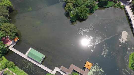 广州新荔湾湖航拍素材