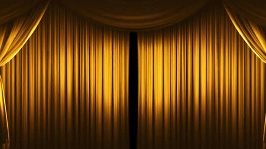金色幕布拉开带通道