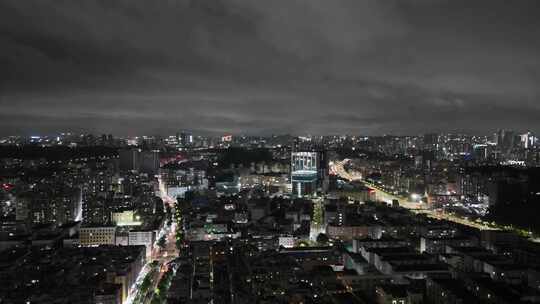 广东深圳城市大景夜景灯光航拍