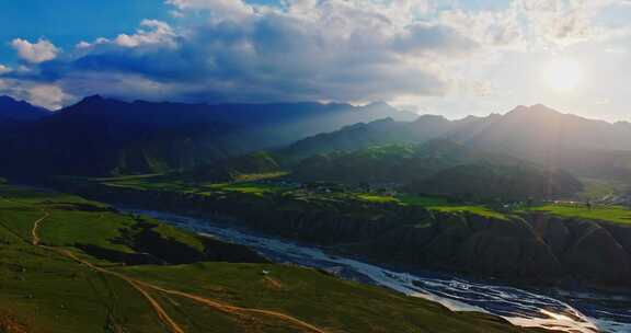 新疆鹿角湾的高山森林