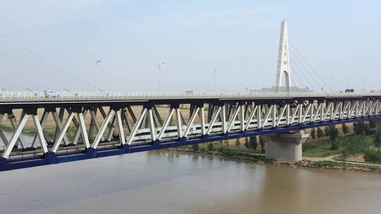 黄河大桥高速公路航拍视频素材模板下载