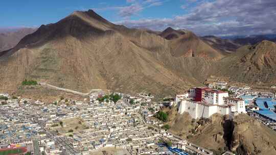 西藏日喀则市 小布达拉宫桑珠孜宗堡 航拍