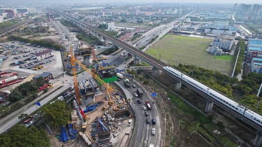 上海城市轨道交通与建筑工程施工地