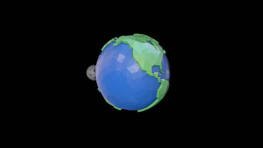 地球和月球动画模型