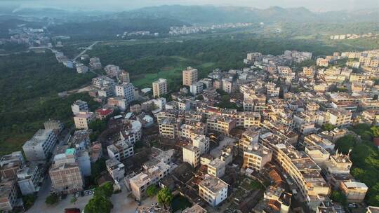 航拍福建新农村景观