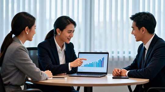 白领团队办公讨论场景