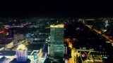河北石家庄城市夜景中山路灯光航拍高清在线视频素材下载
