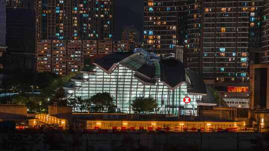 8K实拍香港西九龙站延时视频素材模板下载