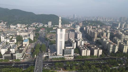 城市航拍湖南长沙交警大楼