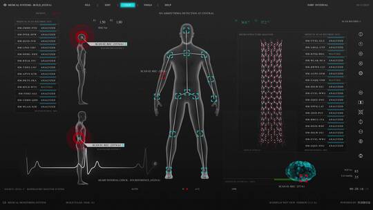 人体扫描科幻屏幕HUD操作系统智能界面