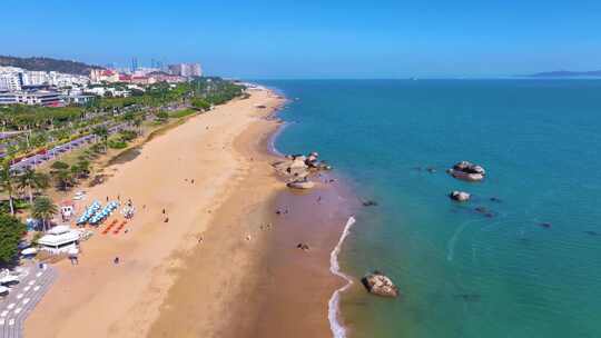 东海大海海边海水海浪沙滩海滩航拍风景唯美