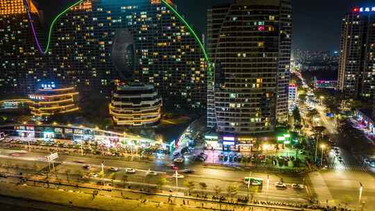 广西北海城市夜景延时