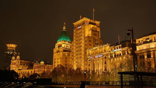 上海外滩，陆家嘴夜景