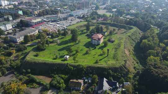 空中拍摄城市Volodymyr.乌克兰