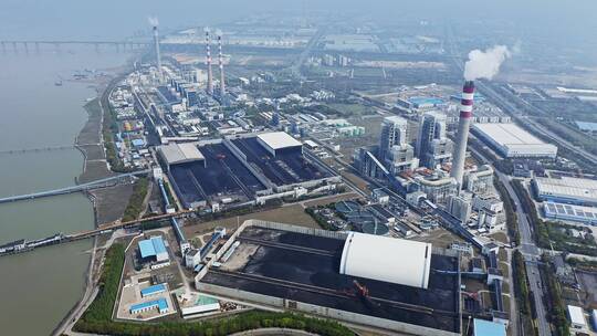 江苏常熟大型发电厂与煤矿工业园区视频素材模板下载