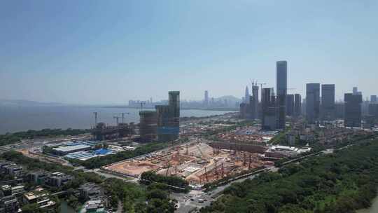 深圳湾超级总部基地建设进度航拍