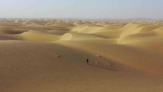 沙漠中孤独行走