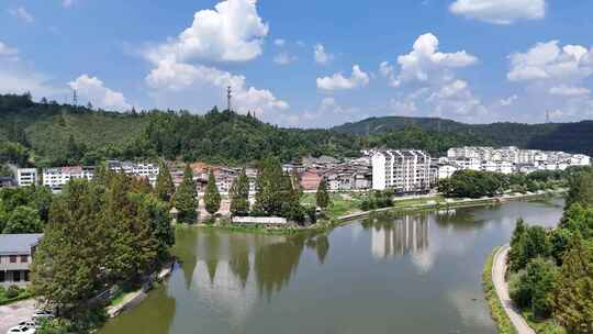 航拍福建泰宁县城城市建设